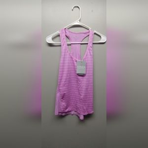 Athleta NWT Pink/Light purple Racerback Jazzy Stripe Chi Tank Top XXS
